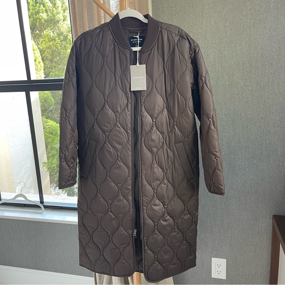EVERLANE - The ReNew Long Liner in Brown (Long Coat) - Picture 2 of 3